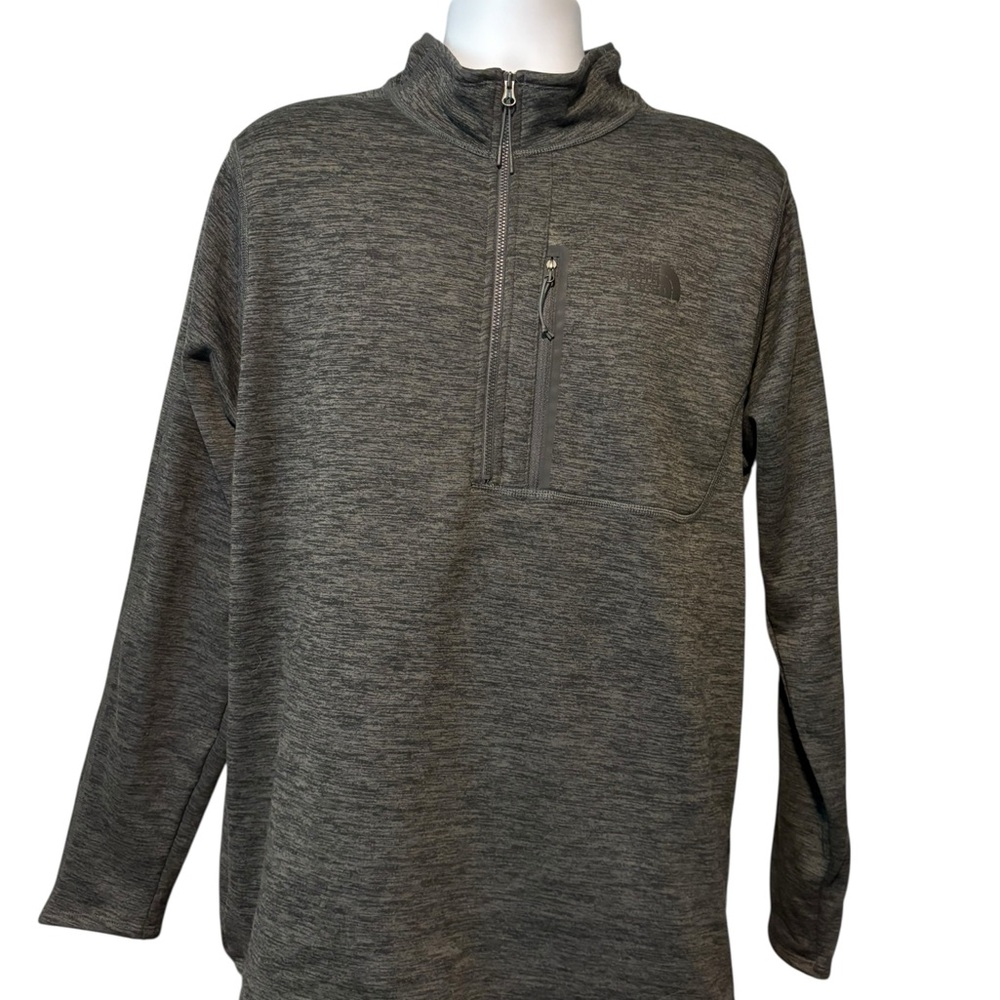 The North Face Men’s Mock Neck 1/4 Zip Pullover Sweatshirt Jacket Gray Black XL